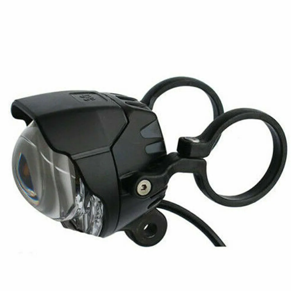 

E-Bike DC12-80V LED Head Light Front Fork Handlebar Lamp Horn Scooter W/ Bracket SM Interface Plastic High-quality