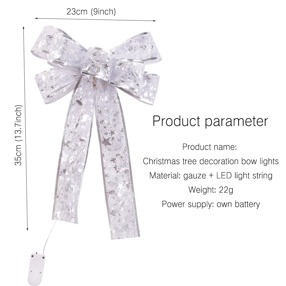 Светодиодный бантик для рождественской елки украшения декоративные венки