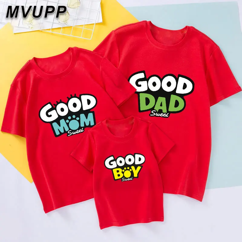 Летняя Милая футболка с принтом модная подходящая семейная одежда для мамы дочки