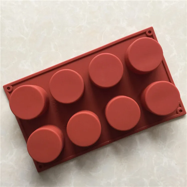 8 Cavity Round Cylinder Cake Mold Soap Diy Cupcake Silicone Moulds | Дом и сад