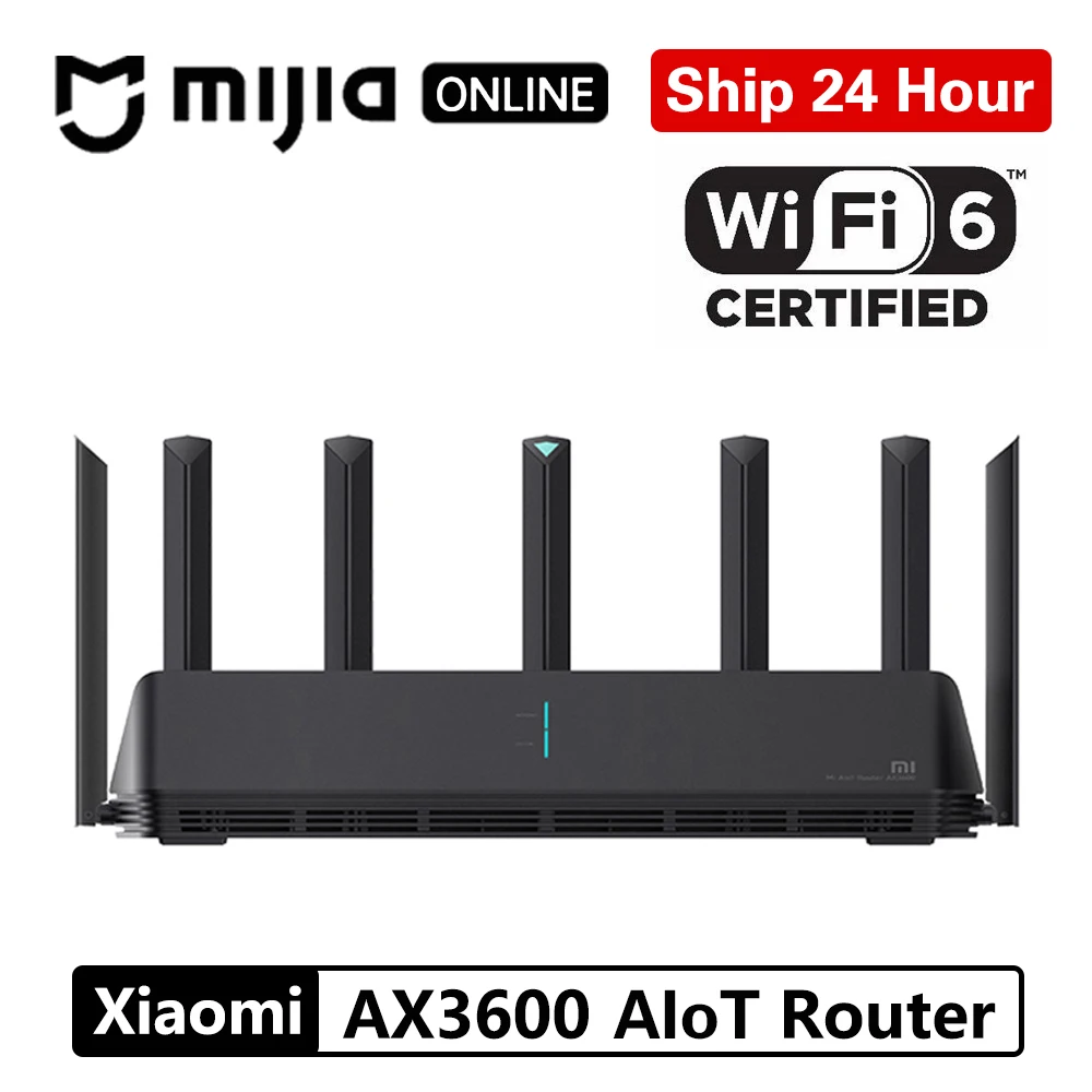 Маршрутизатор Xiaomi Mi AIoT AX3600 двухдиапазонный глобальная версия Wi-Fi 6 5G WPA3 2976 Мбит/с