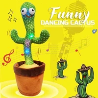 novelty dancing cactus electric plush toy 120 songs singing cactus stuffed toy repeat what you said kids education toy gifts