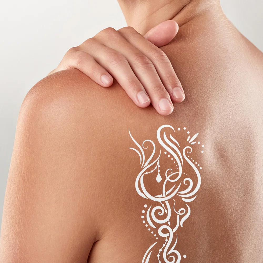 

6pcs Arms Temporary Tattoos Stencils Flower Pattern Hollow-out Tattoos Template