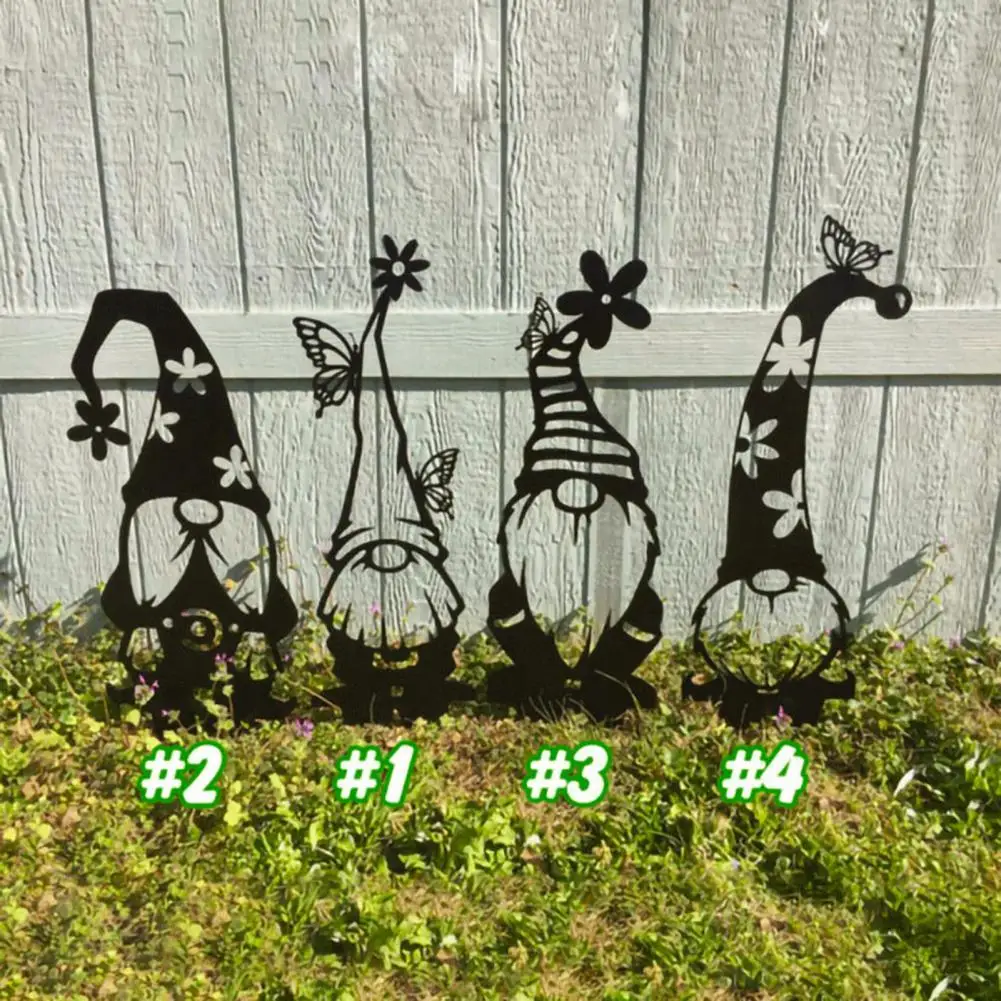 Украшение гнома полые украшения черная металлическая ветка украшение для сада