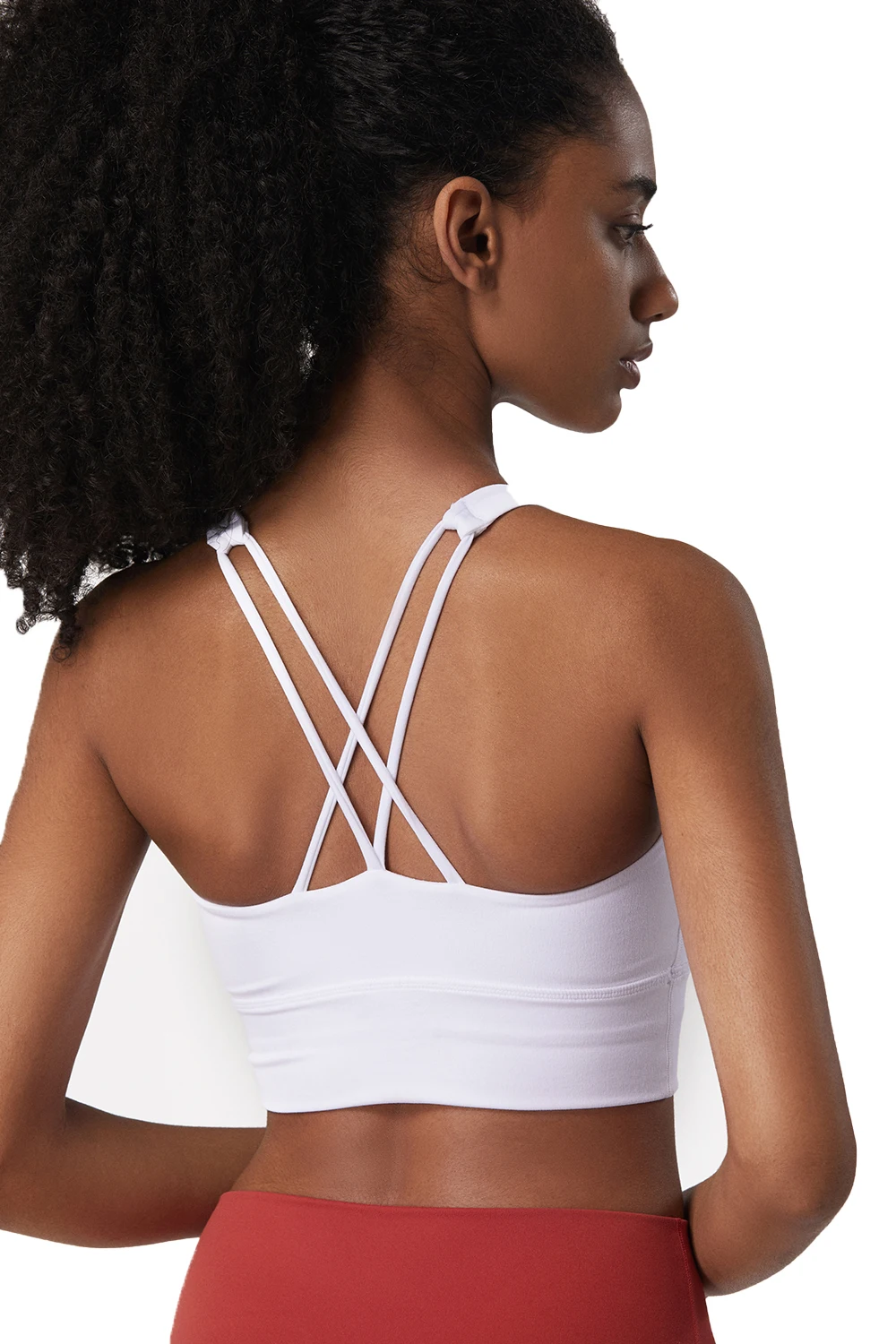 Женский бесшовный спортивный бюстгальтер с прокладками открытой спиной для йоги