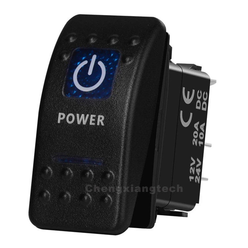 Водонепроницаемый IP66 морской автомобиль Лодка RV 12 v/24 v Синий Led 5 Pin ВКЛ ВЫКЛ SPST