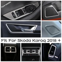 loudspeaker window lift air ac vent door handle bowl transmission cover trim silver styling for skoda karoq 2018 2022