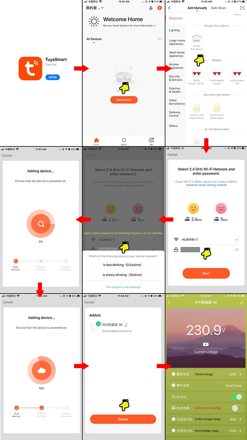 230 В 400 wifi умный автоматический выключатель tuya smart life app контроль пульт