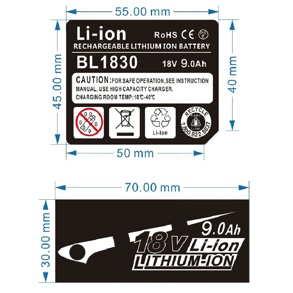 2 комплекта BL1830 BL1840 BL1850 BL1860 ярлык литий-ионных аккумуляторов для Makita 18 в 3000 мАч 4000
