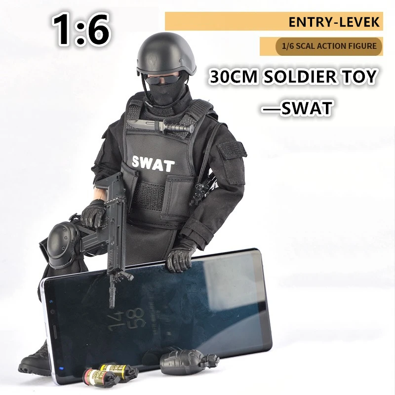 Масштаб 1:6 солдатики экшн-фигурки супер Полицейский спецназ с винтовкой модель