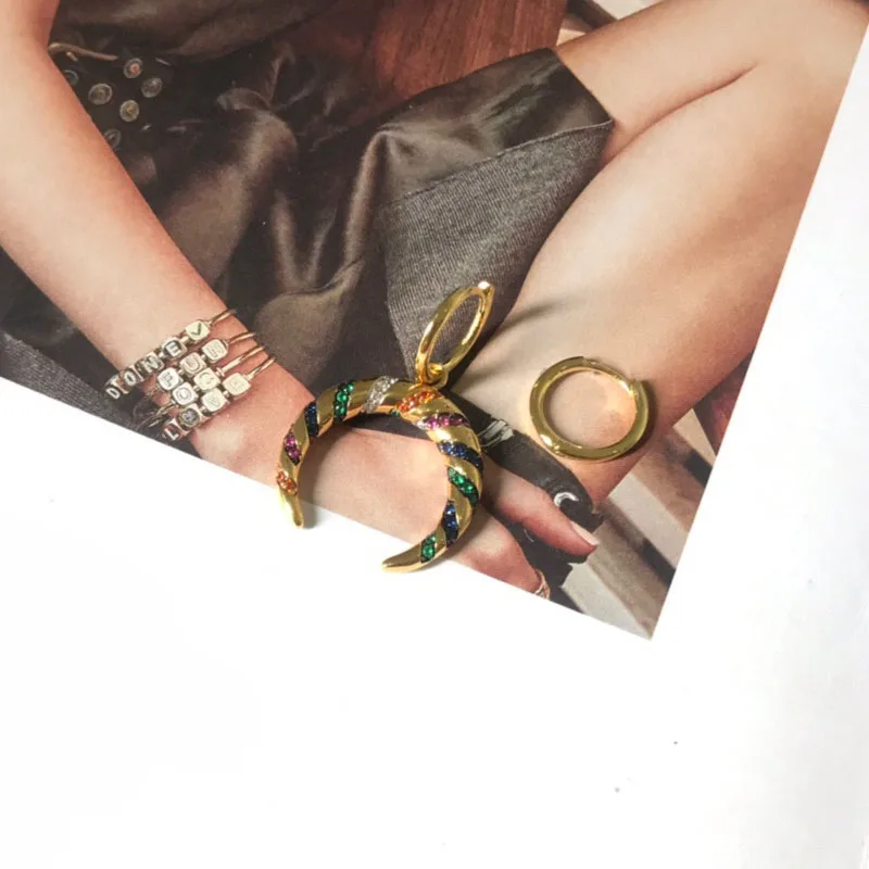 UMGODLY модные серьги желтого золота Цветные Асимметричные разноцветные