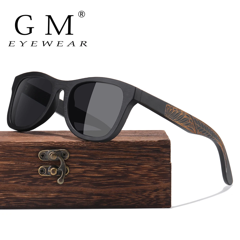 Акция GM женские мужские бамбуковые деревянные солнцезащитные очки в белой
