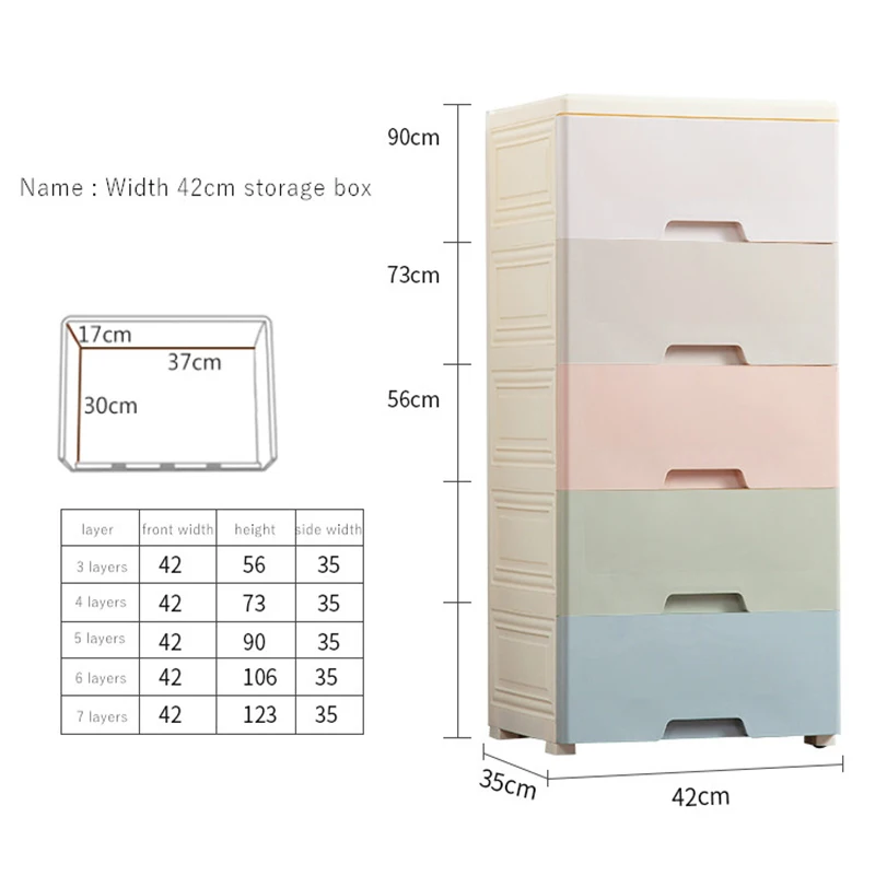 Большой ящик для хранения пластиковый одежды шкаф органайзер детской 5 слоев| |