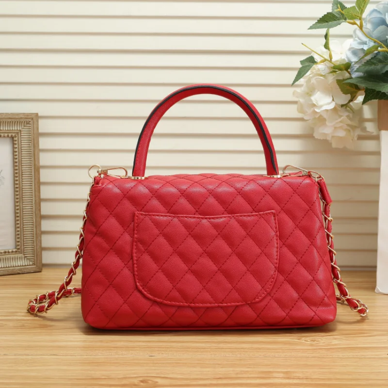 

Fashion Female Rhombus Chain Bag Classic Ball Pattern Leather Handbag Portable Leather Caviar Shoulder Messenger Bag
