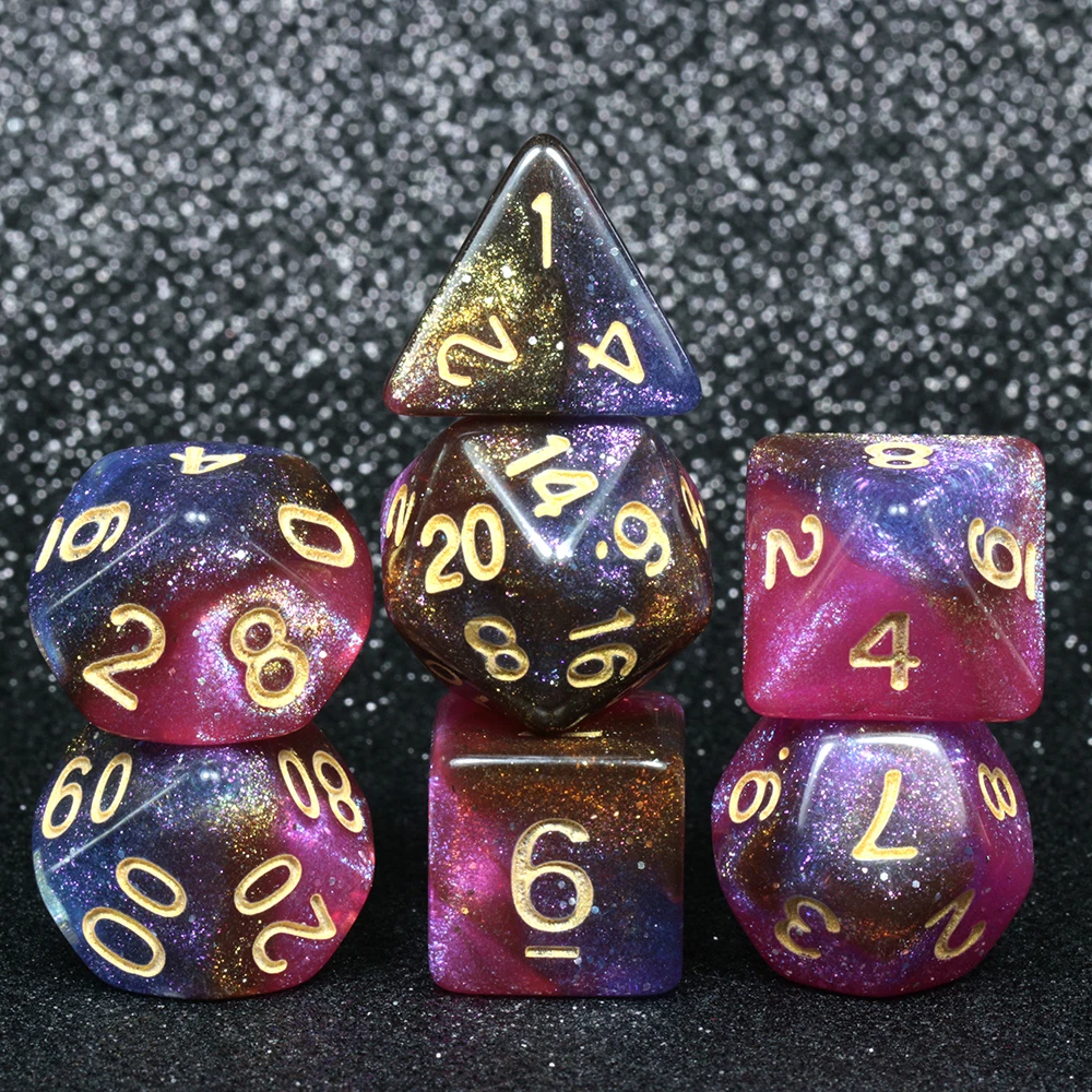 Супер Вселенная Галактика игральные кости DND набор D4-D20 Подземелья и Драконы РПГ лучшие подарки 8 цветов на выбор игра в кости - Цвет: Andromeda Galaxy