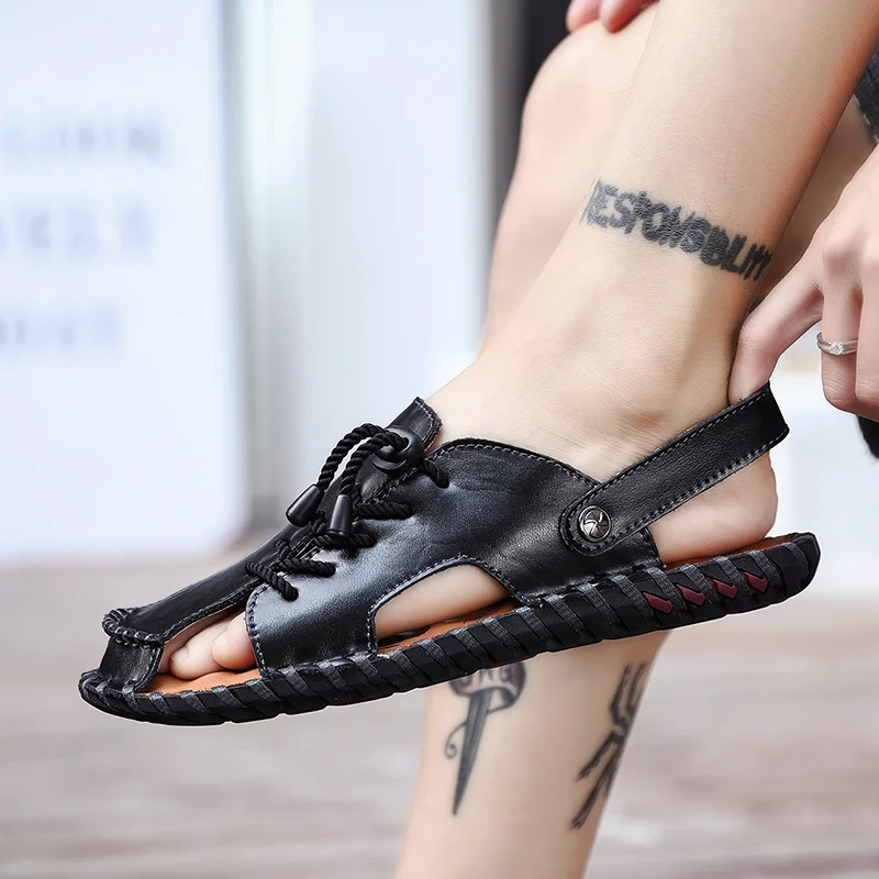 

Sandals Shoes Men Sandalias For Man Sandalle Homme Sandals Men Beach Summer Sandale Ete Cuir V Ritable Rubber Sandalen Herren