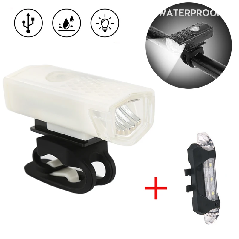 

USB LED Rechargeable Waterproof Bicycle Safety Warning Light Cycling Accessories MTB Bike Front Lights Mountain Bike Headlight