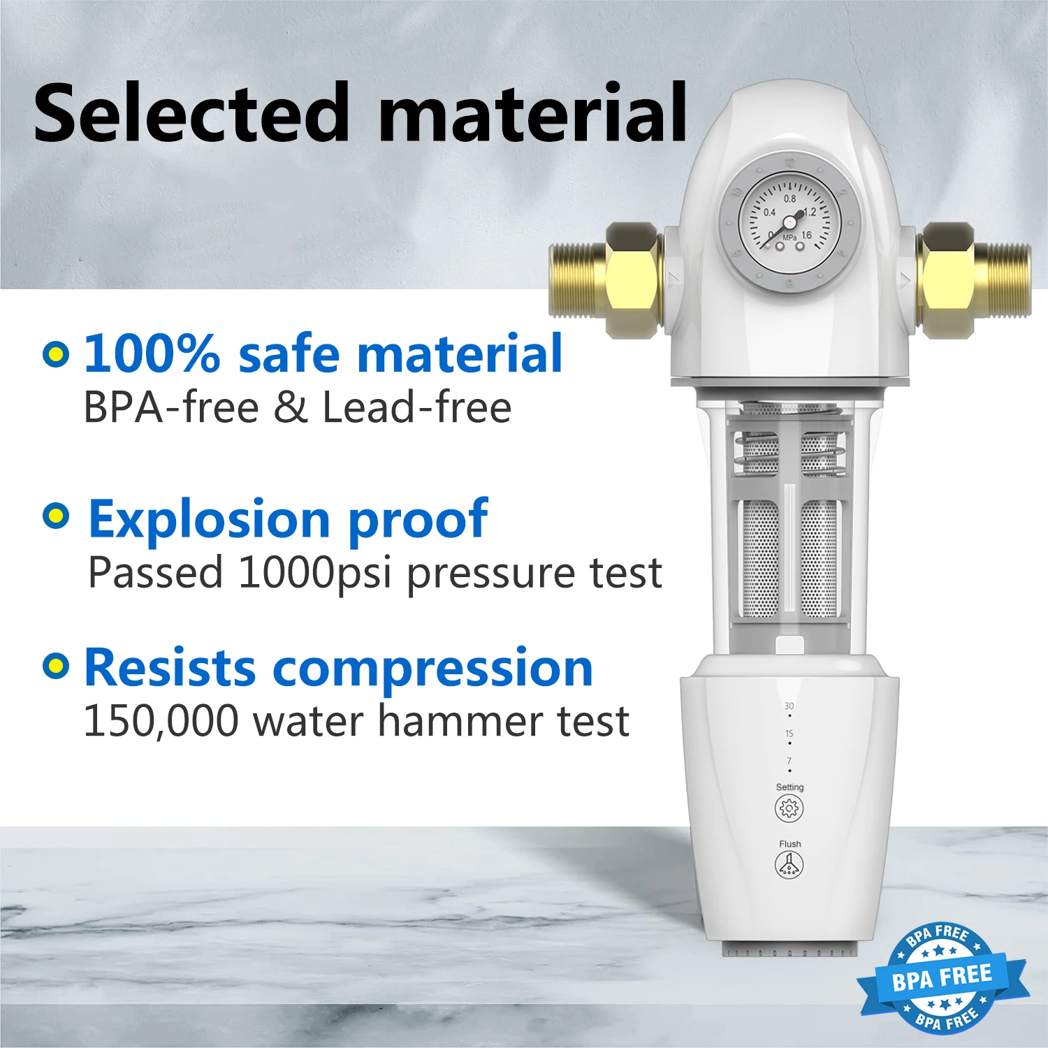 althy pre auto2 automatic flushing backwash prefilter spin down sediment water filter central whole house purifier system free global shipping