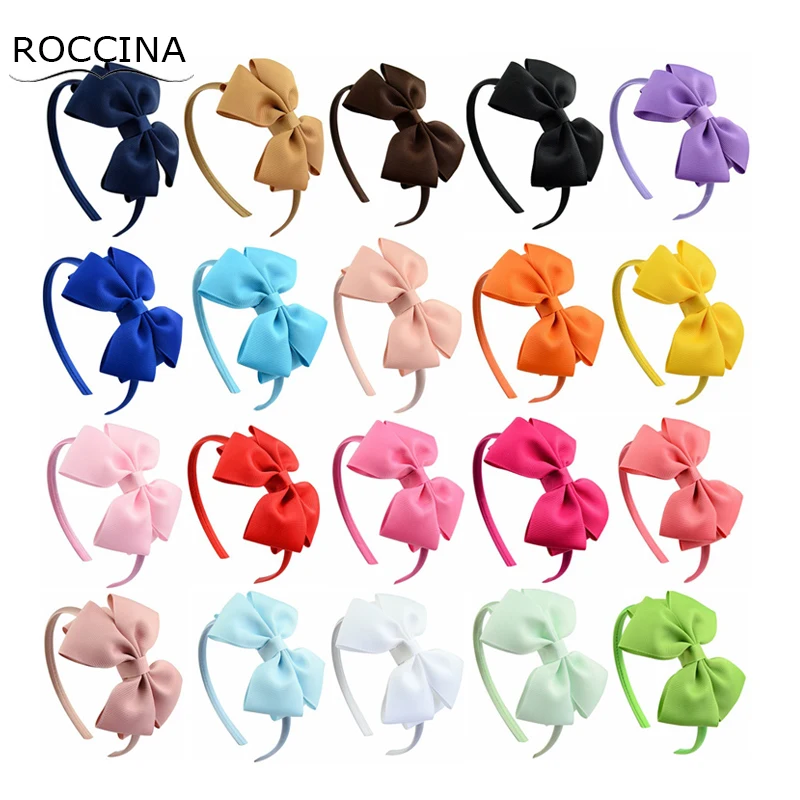 

Solid Color Ribbon Flowers Headband Children Bowknot Headwear Double-layer Bowknot Handmade Bow Headband Flower Hair Accessories