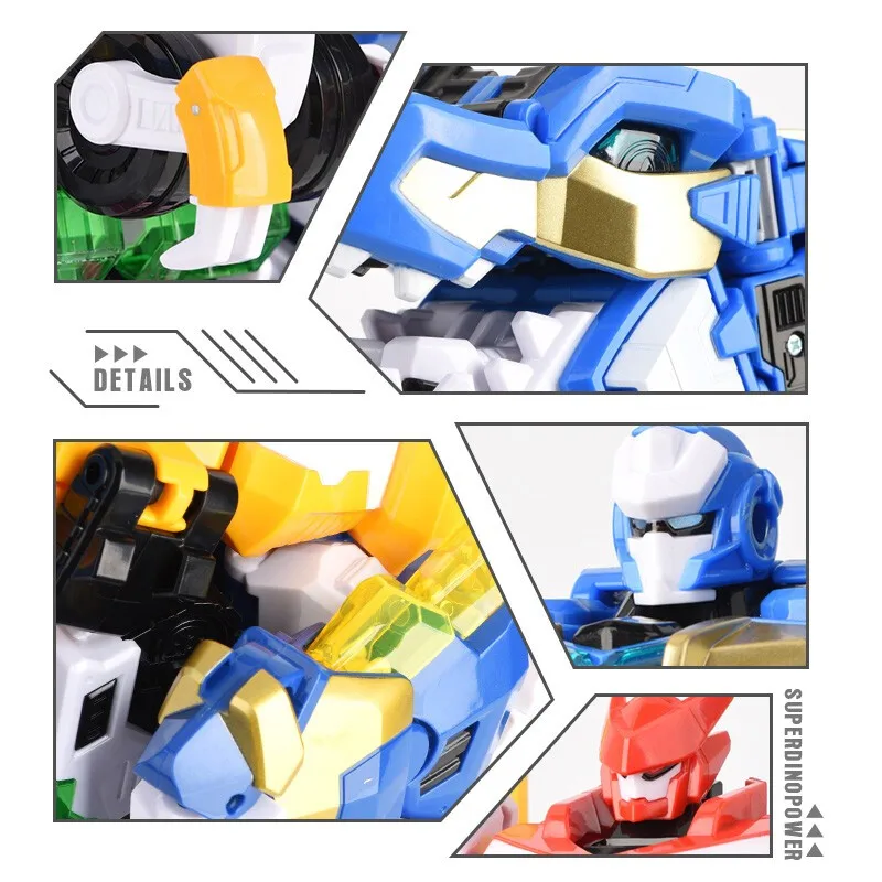 5 IN 1 Mini Force 2 Super Gino Power Transformation Robot Toys Action Figures MiniForce X Deformation Dinosaur Mecha Toy | Игрушки и