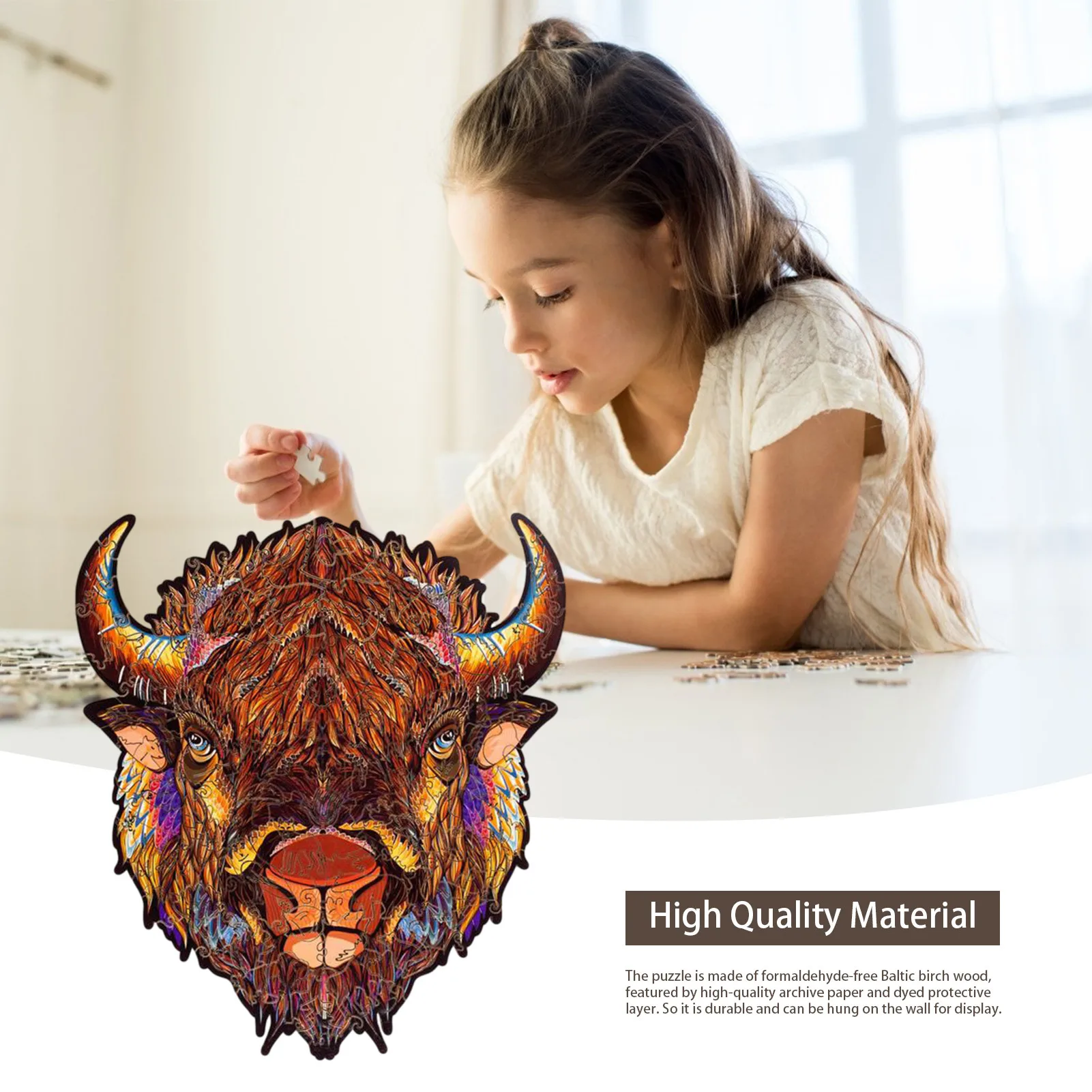 

Wooden Jigsaw Puzzle Unique Shape Mysterious Animal Puzzles Toys for Children Adults Brain Training Educational Puzzle Toys Gift