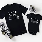 Футболки Taco and Taquito для семьи, смешные, сочетающиеся с отцом и дочкой, сыном, хлопковые, семейные наряды для папы и меня