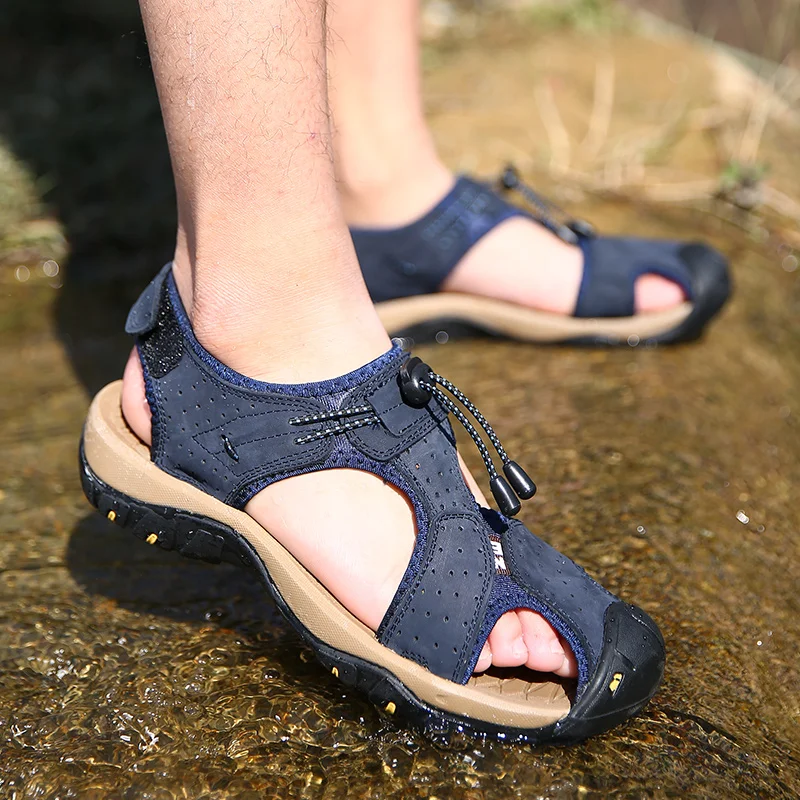

shoes leather large sandles rubber dress samool praia sandalia outdoor geta hombre para slippers in sandal male luxury footwear