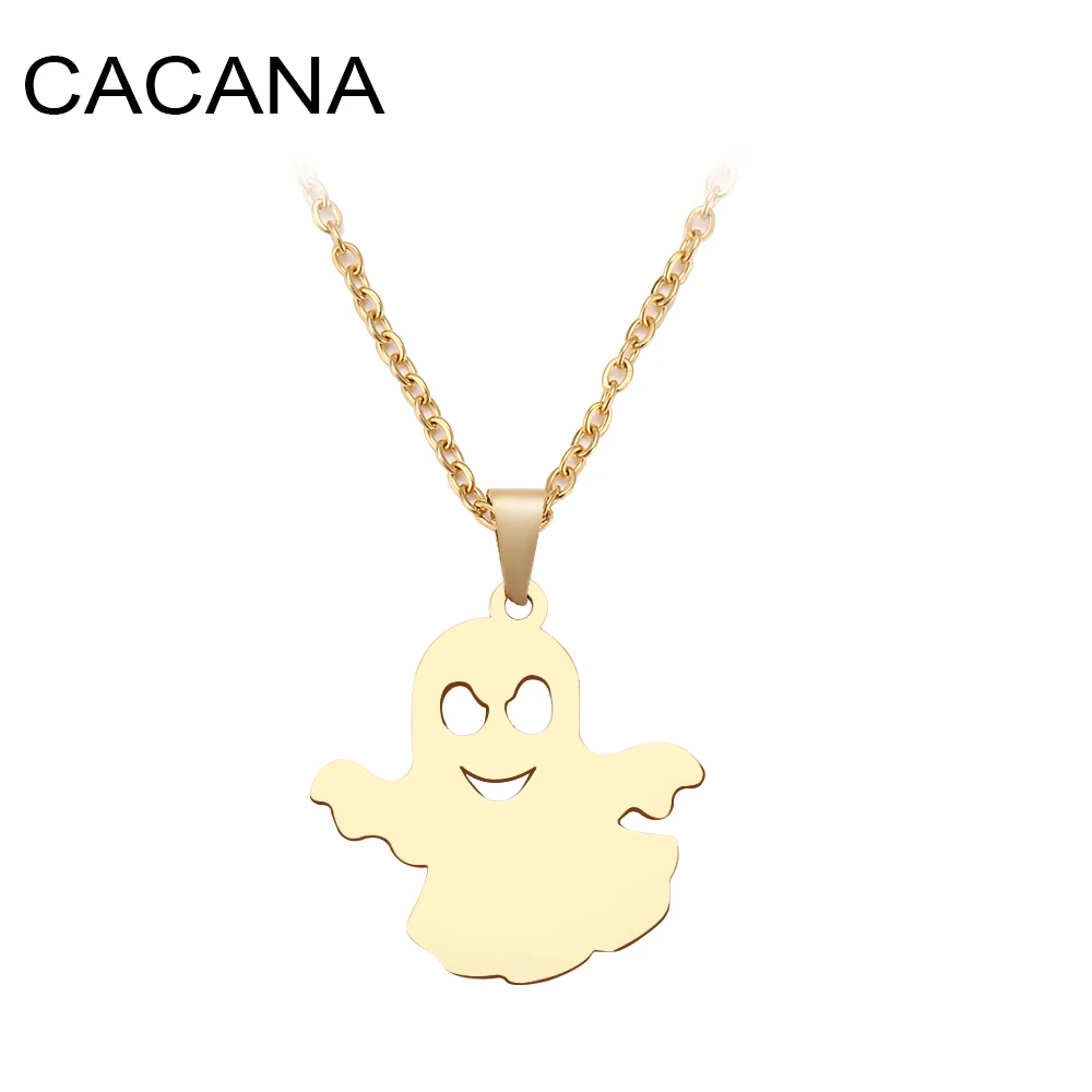 Ожерелье из нержавеющей стали CACANA для женщин мужчин озорной призрак колье