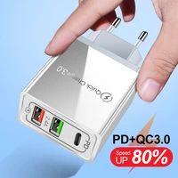 3 port usb pd charger 36w fast charging usb type c adapter for iphone 13 xiaomi 11 samsung s20 mobile phone quick charge charger