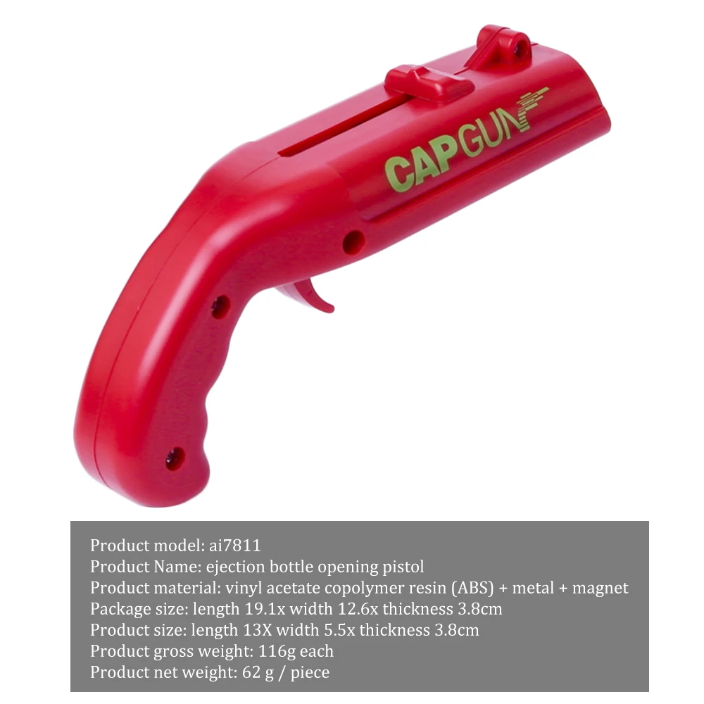 

Flying Cap Launcher Bottle Beer Opener Gun Opener Drink Opening Shooter Kitchen Tool Beer Bottle Openers Bar Accessories