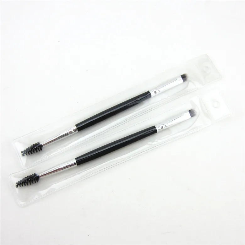 Portable Double head Eyeshadow & eyebrow makeup brushes wood handle make up tools for eye cosmetics 100pcs/lot DHL Free