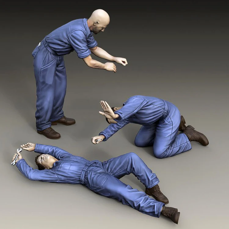 

1/48 Resin Model figure GK Soldier Mechanics 3 figures Unassembled and unpainted kit