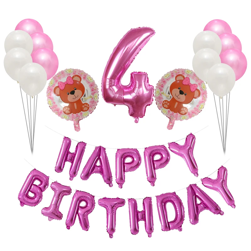 16 шт./лот плюшевый медведь воздушный шарик из фольги в форме мультфильма