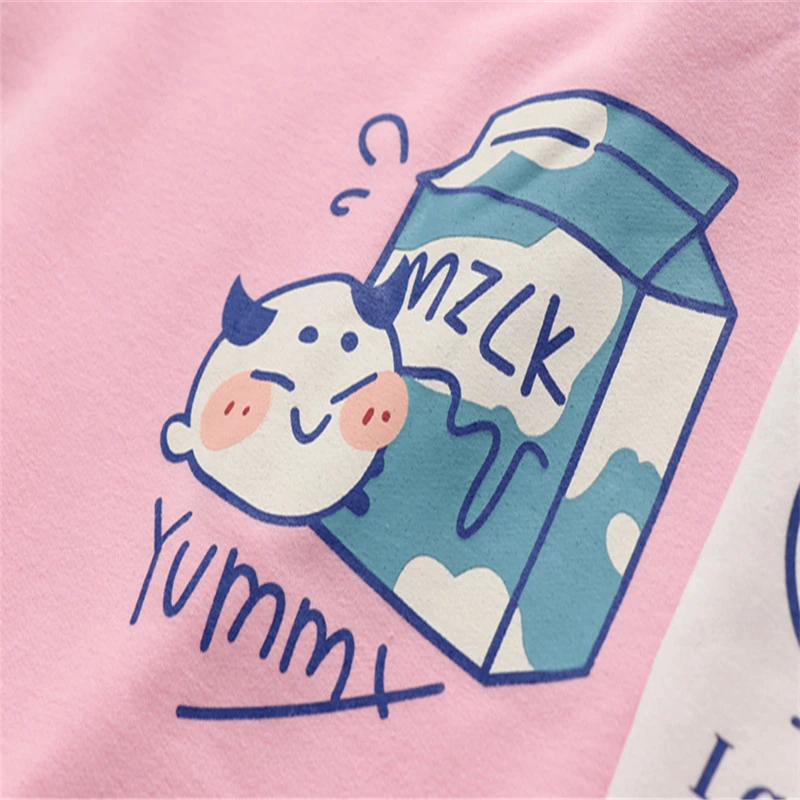 Женский свитшот с капюшоном Merry Pretty розовый мультяшным принтом и длинным рукавом