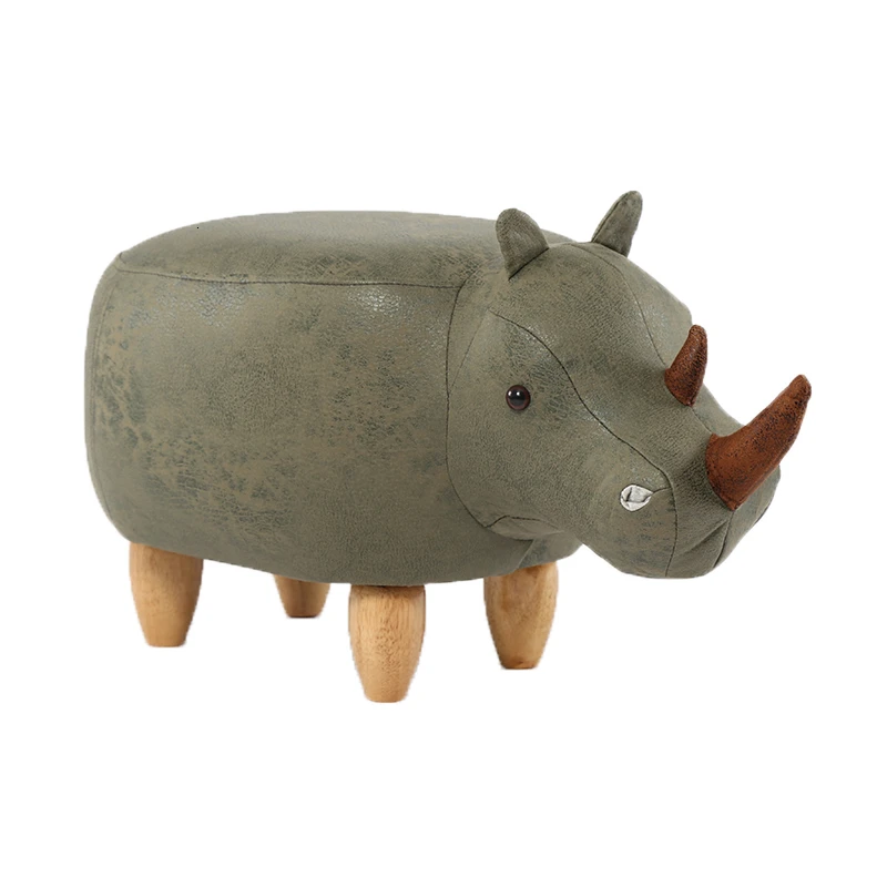 

Оригинальный скамейка для ног Rhinoceros из массива дерева, скамейка для хранения обуви