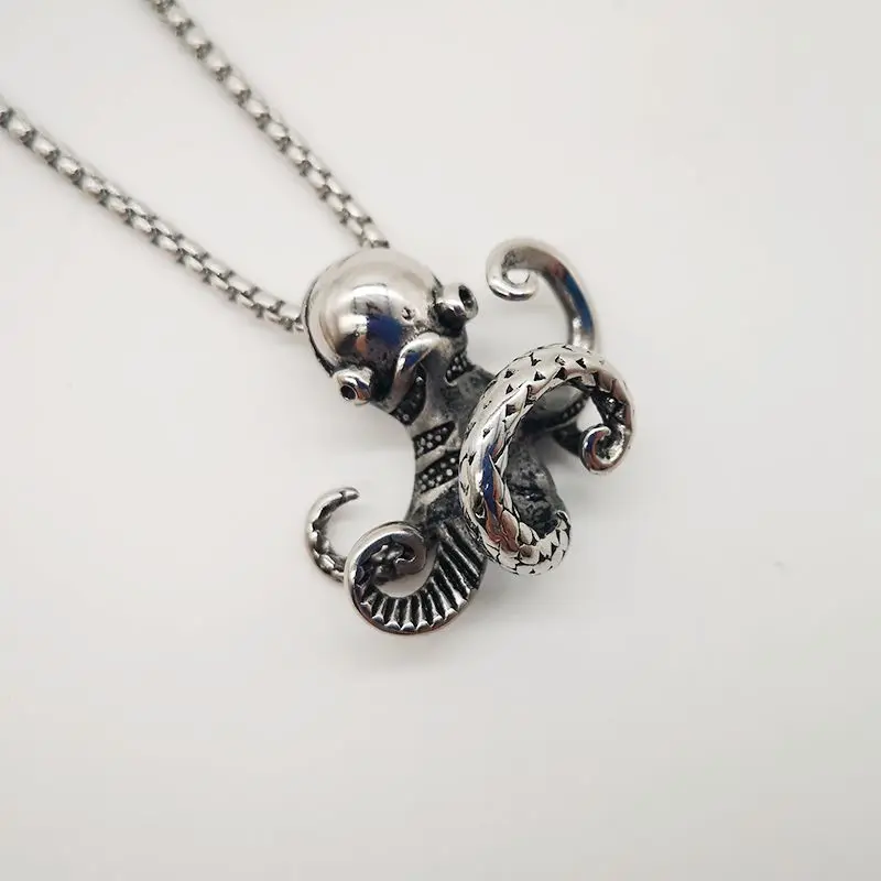 2019 Новый осьминог мужские животные рокер панк хип хоп из нержавеющей стали кулон