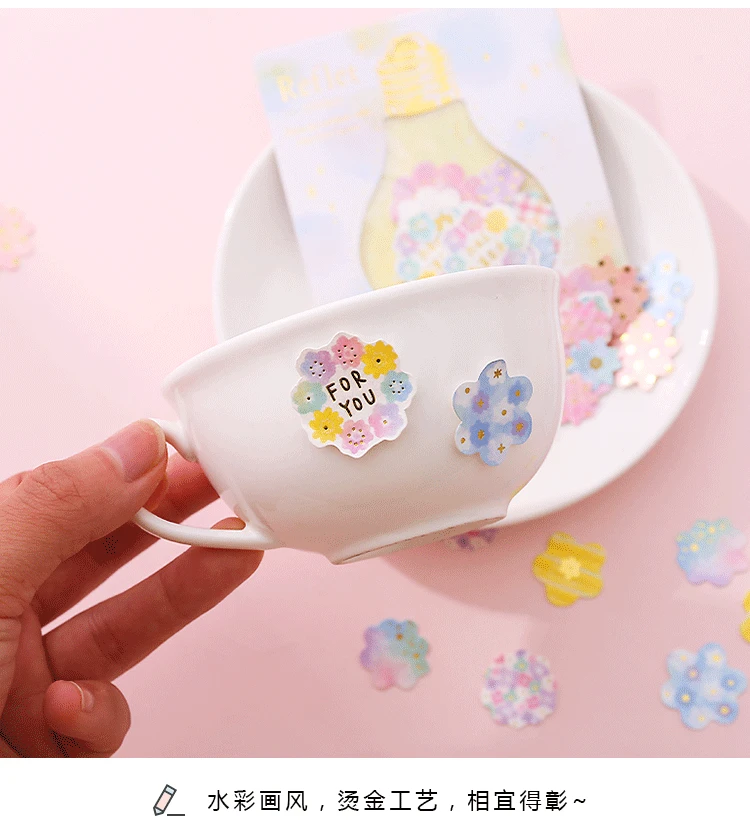 AngelHere 30 шт./лот горячая штамповка стикер Kawaii креативный цветок стикер s планировщик украшение книги DIY Материал Рождество стикер