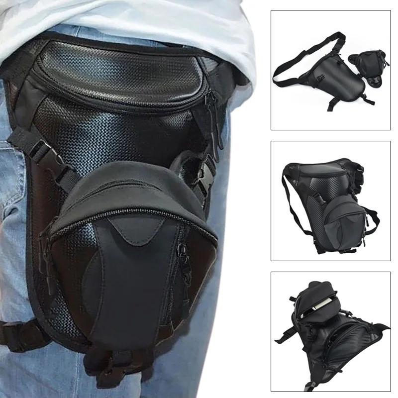 Черный Men Motorcycle Riding Leg Bag Waterproof Outdoor Locomotive Waist Bag New - Цвет: Черный