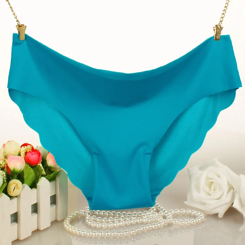 

Fashion Ice Silk One-piece Hips Solid Color Underwear Sexy Cotton Low Waist No Trace Ladies Briefs Sexy Underwear Women Thongs