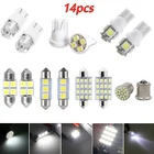 14 шт. смешанные T10 W5W интерьер автомобиля светодиодный светильник купол лампа для чтения багажник задний фонарь лампы для номерного знака авто светильник s Набор