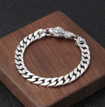 Мужской браслет из серебра 100% пробы 8 мм 20 см | Украшения и аксессуары
