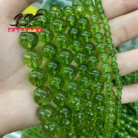 natural green peridot crystal quartz beads round loose 15 strand 4 6 8 10 12 mm beads for jewelry making diy making bracelet