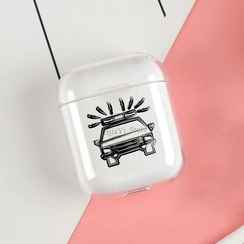 

Police Car Clear Cases For Apple Airpods 1 2 Earphone Bluetooth Wireless Cover For Airpods 2 1 Coque