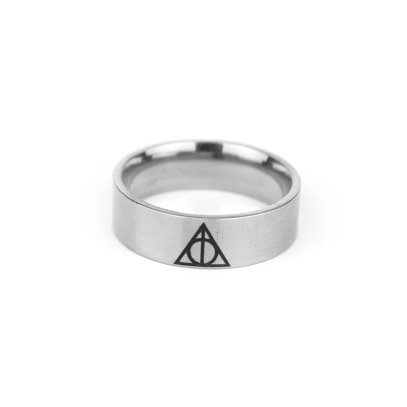 stainless steel Новинка Хогвартс Bade Seal «Дары смерти» кольцо школа Слизерин стимпанк женское/Мужское коктейльное кольцо дропшиппинг - Цвет основного камня: stainless steel