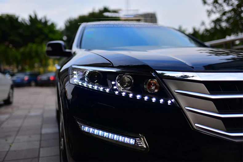 Автомобильный Стайлинг фара чехол для Honda Crosstour фары Crosstour 2010-2013 светодиодный фары DRL Объектив Двойной Луч би-ксеноновых фар, Высокопрочная конструкция