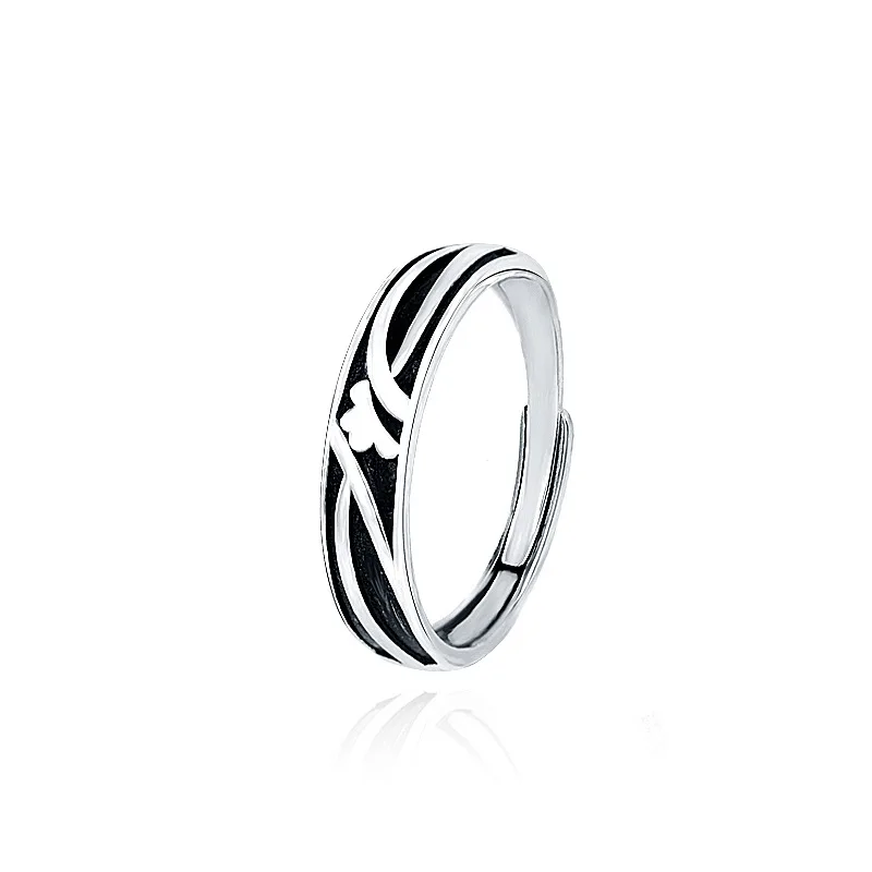 

925 Sterling Silver Zircon Flowers Open Rings For Women Romantic Valentine's Day Birthday Gift Fine Jewelry 2021 New