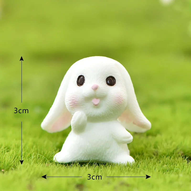 

1Pcs Garden Decor Resin Miniatures Figurine Plant Ornament Cute Bunny Craft Bonsai Home Supplies Micro Landscape Home Decoration