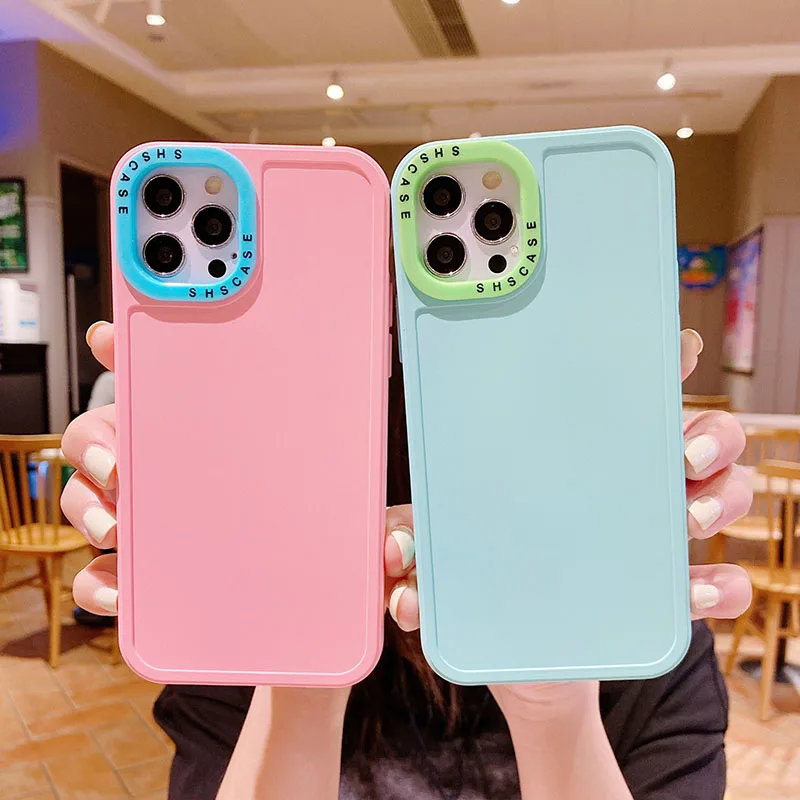 

For iPhone 13 Pro Max Case Candy Colors Phone Case For iPhone 12 11 Pro Max X XR XS Max 7 8 Plus Shockproof Back Cover