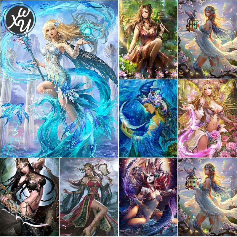 

WEIWEI Diamond Art Kits for Adults Portrait Diamond Mosaic Full Drill Painting Beautiful Game Figure Cross Stitch Art Home Decor