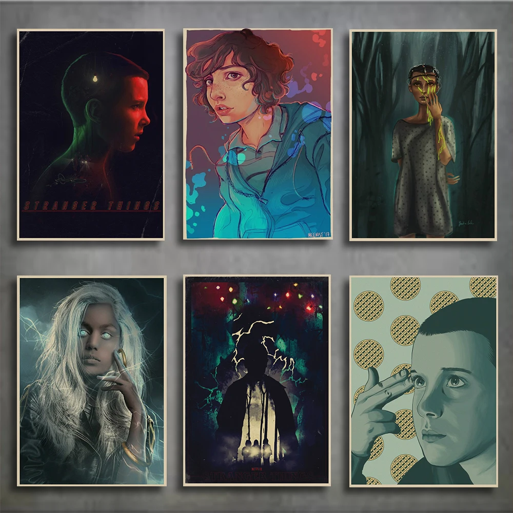 Sci Fi триллер ТВ Играть странные вещи классический крафт-бумага плакат для кафе